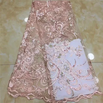 

Hot Sale sequins High Quality Guipure African Lace Fabric 2020 French Cord Lace Fabric Nigeria Lace Fabric for Wedding Dress