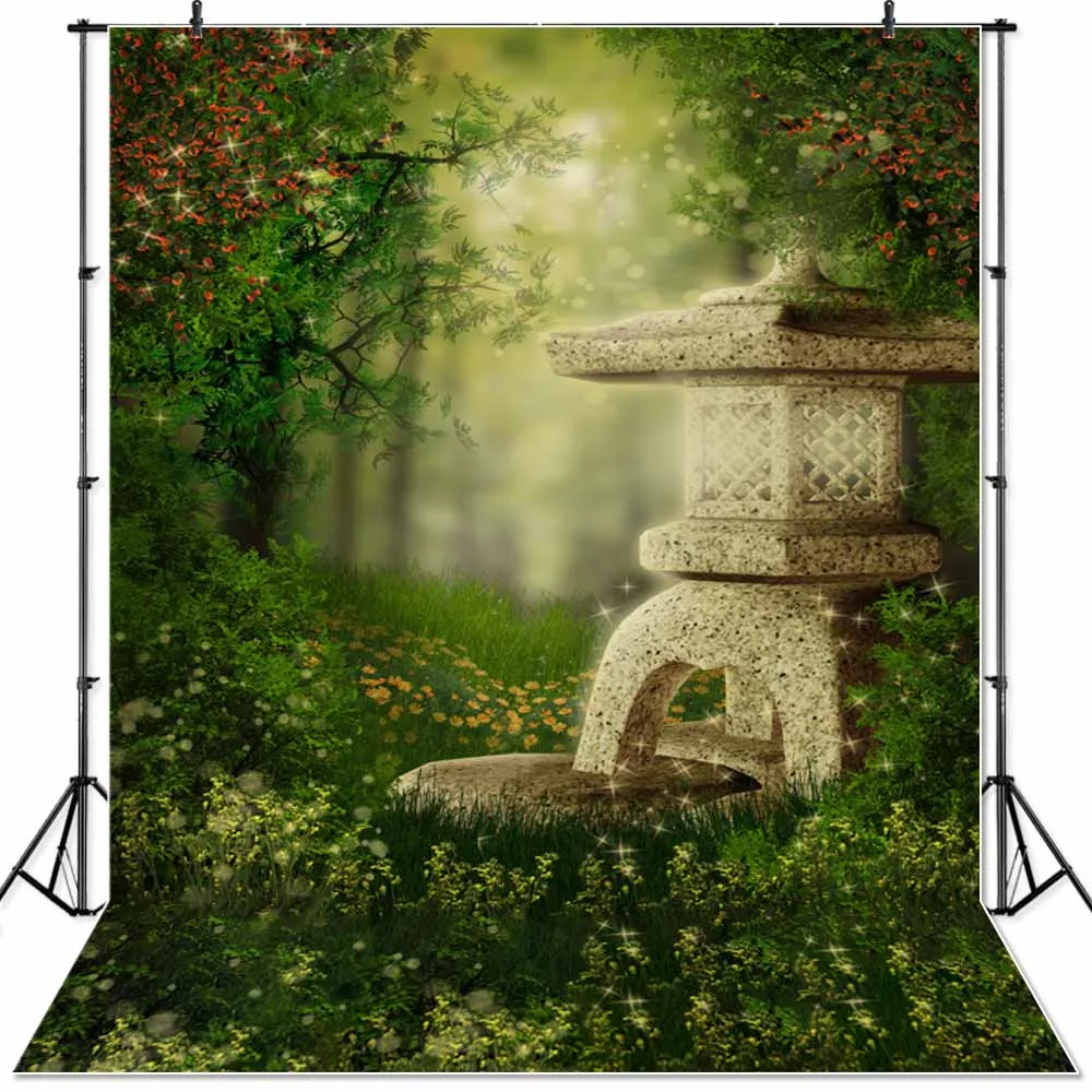 Spring Enchanted Vinyl Photo Studio Background Hammock in Wonderland Fantasy Easter Backdrop Picture Children's Photocall |
