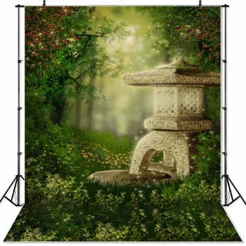

Spring Enchanted Vinyl photo studio Background Hammock in Wonderland fantasy butterfly backdrop picture children's photocall