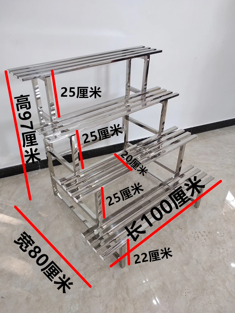 Fourlayers100cm Железная художественная лестница Цветочная стойка Тип Посадки Многоэтажный стеллаж для мяса гостиная балкон на открытом воздухе цветочный горшок рама - Цвет: Fourlayers100cm