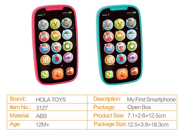 HOLA TOYS 3127 Обучающие Развивающие игрушки мобильный телефон с светильник/Музыка для детских подарков