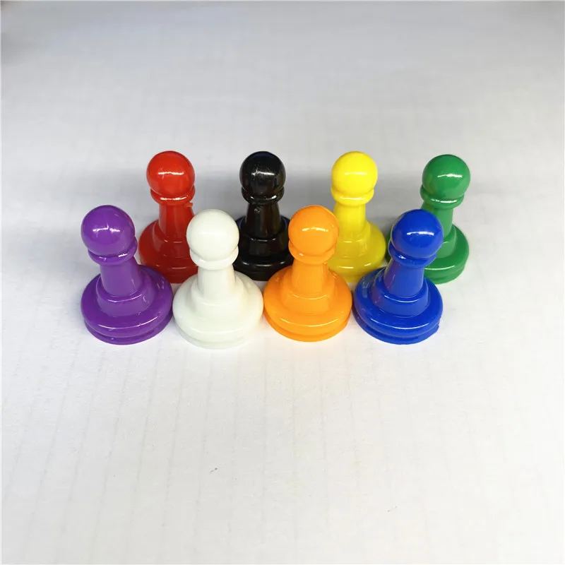 32 Pieces Plastic Pawn Chess Pieces for Board Games Supplement Pack Component Tabletop Markers Arts and Crafts 8 Colors board game table games chess pieces and board chess pieces game replacement pieces