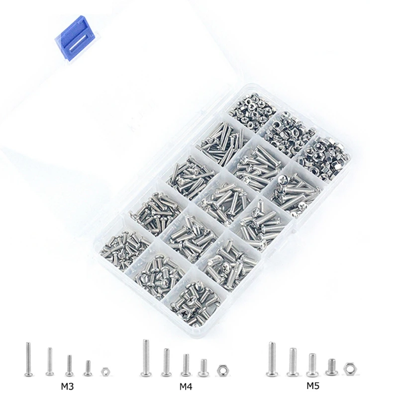 

480Pcs/Set M2 M2.5 M3 Steel Cross Recessed Pan Head Screws Phillips Screws Assor