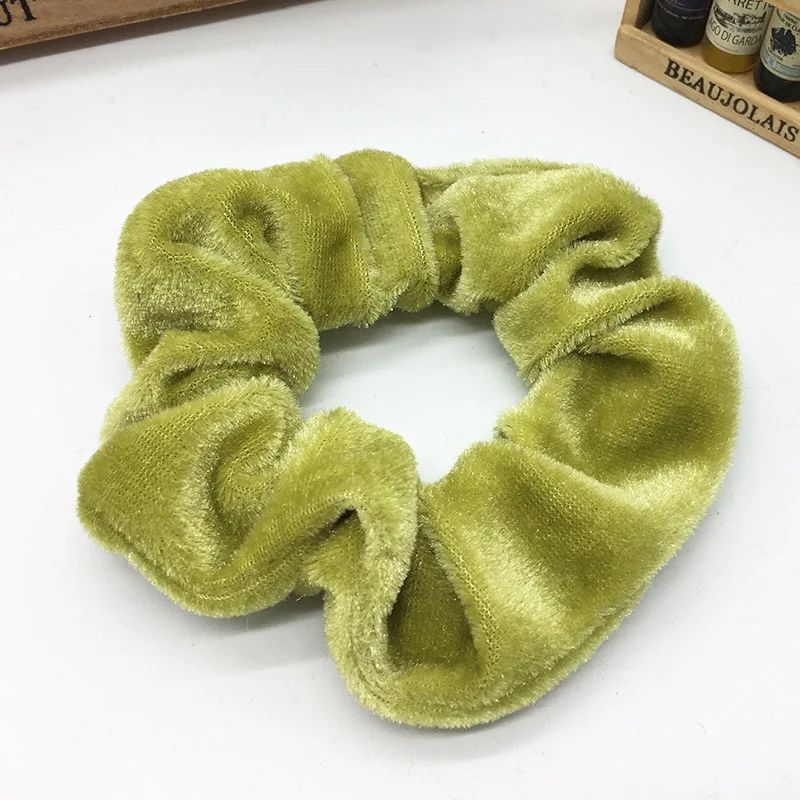 50pcs-бархатное кольцо для волос Золотое бархатное женское модное кольцо для волос большое кольцо для кишки