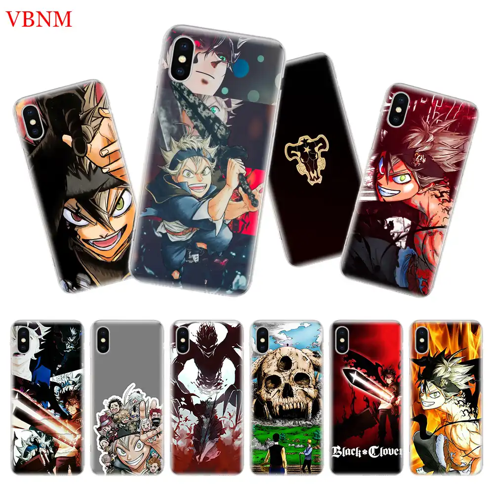 Black Clover Asta Back Cover Phone Case For iPhone 7 8 6 6S Plus X ...