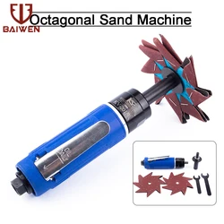 Machine à sable octogonale à air pneumatique ponçage à angle d'air en bois ébavurage polissage machines outils 2500 tr/min 