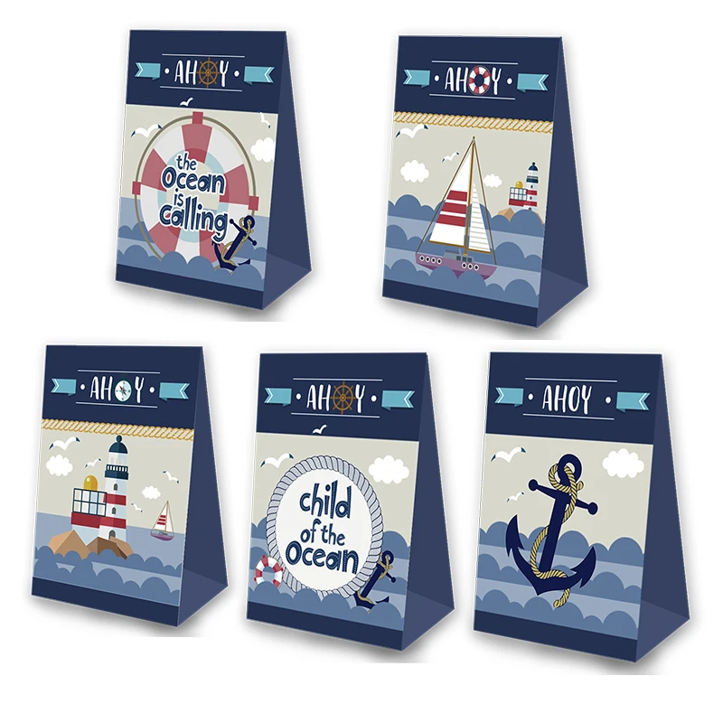 Sailboat Nautical Oakland Mall theme Party Favor Box Gorgeous B Popcorn Gift Candy