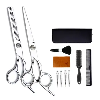 

11Pcs Professional Hair Cutting Scissors Set Thinning Shears Razor Comb Clips