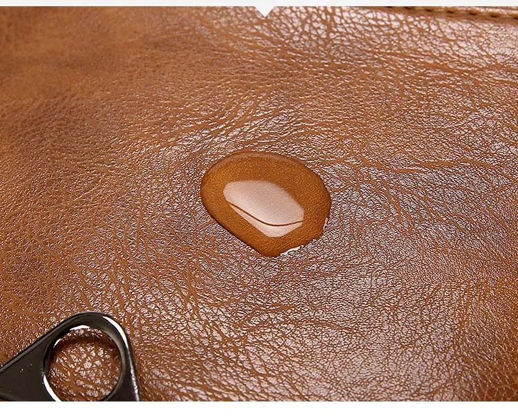 Black Brown PU Leather Backpack Laptop Bag for Men 2019 High Quality Retro School Bagpack Big Fashion Casual Business Travel Bag (5)