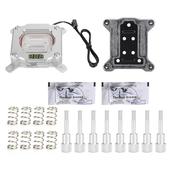 

Computer CPU Waterblock Water Cooling Block with Temperature Display Support for AURA Synchronization for Intel CPU