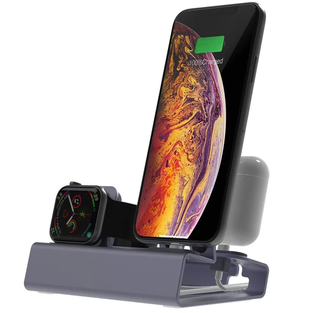 

Ouhaobin 2 In 1 Multi Charging Dock Stand Docking Station Charger Holder For Apple Watch For IPhone
