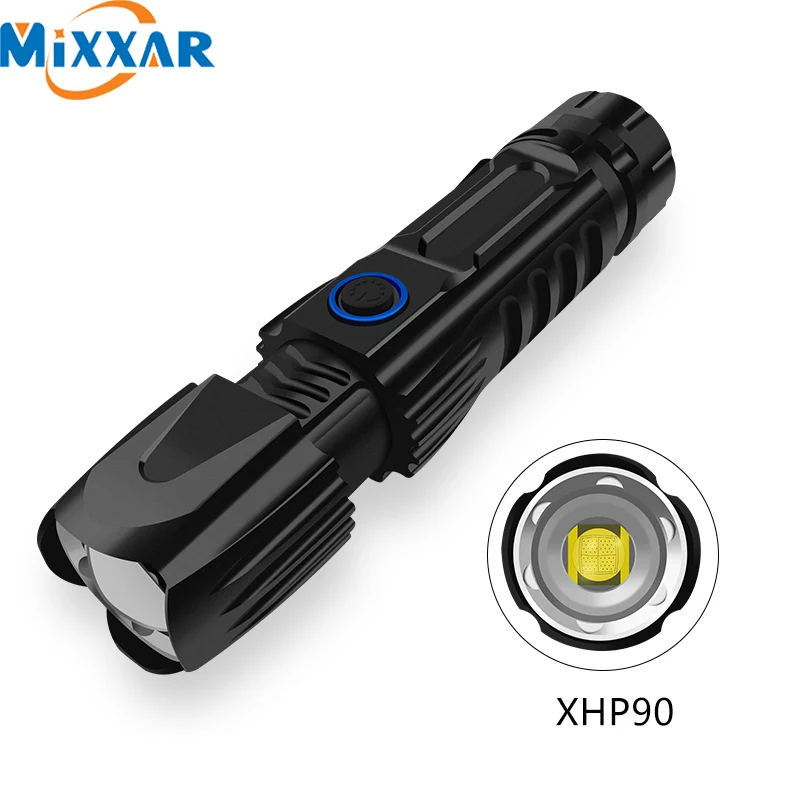 ZK20 дропшиппинг светодиодный фонарик XHP90 масштабируемый USB Перезаряжаемый тактический фонарь 26650 батарея водонепроницаемая лампа с молотком Безопасности