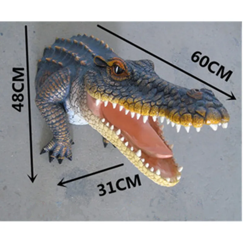 Европейский стиль моделирование животных Crocodil голова стереоскопические настенные вешалки креативный кинотеатр настенные украшения X2447