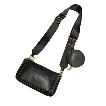 

Women Leather Handbag Shoulder Crossbody Bag with Mini Pocket Tote Satchel Purse 4XFF