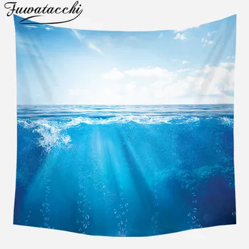 

Fuwatacchi Vacation Style Tapestry Wall Hanging Summer Sea Photo Blankets Carpet Multifunction Beach Towel Home Decor Tapestries