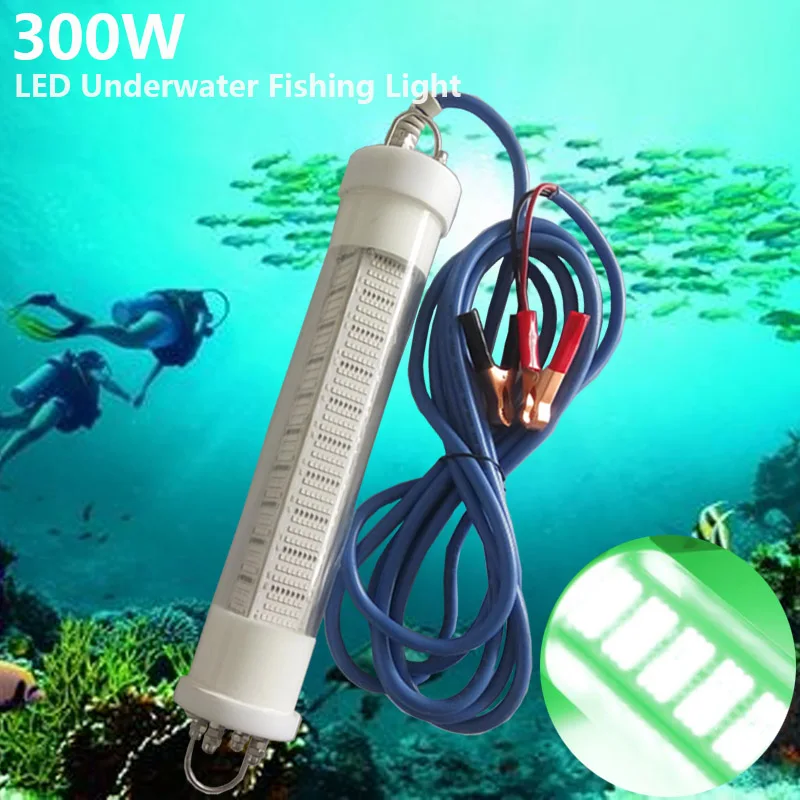 300w High Quality 12vdc Green Underwater Led Fish Attracting Light