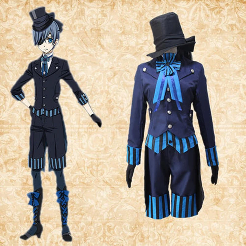 Аниме Черный дворецкий Костюмы для косплея Ciel Phantomhive костюмы для праздника костюмы Униформа Хэллоуин Для мужчин игры Косплей Kuroshitsuji Костюм