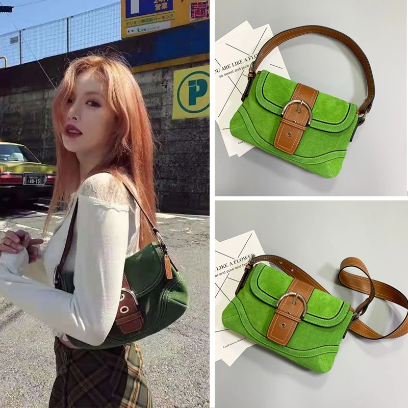 

Armpit Bags Star 2019 Single Shoulder Hand-held Axillary Retro-vintage Avocado Green Bag luxury handbags women bags designer