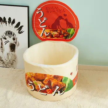 

Instant Noodle Cat Bed House 3D warm non-slip Instant Noodle Puppy Cushion Kennel Warm Portable Pet Basket Supplies Mat Beds