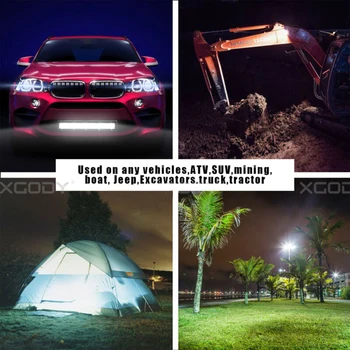 

For Car Truck ATV UTV LEDs Work Light Bar Driving Lamp DC10-48V 18W 6000K 2700LM