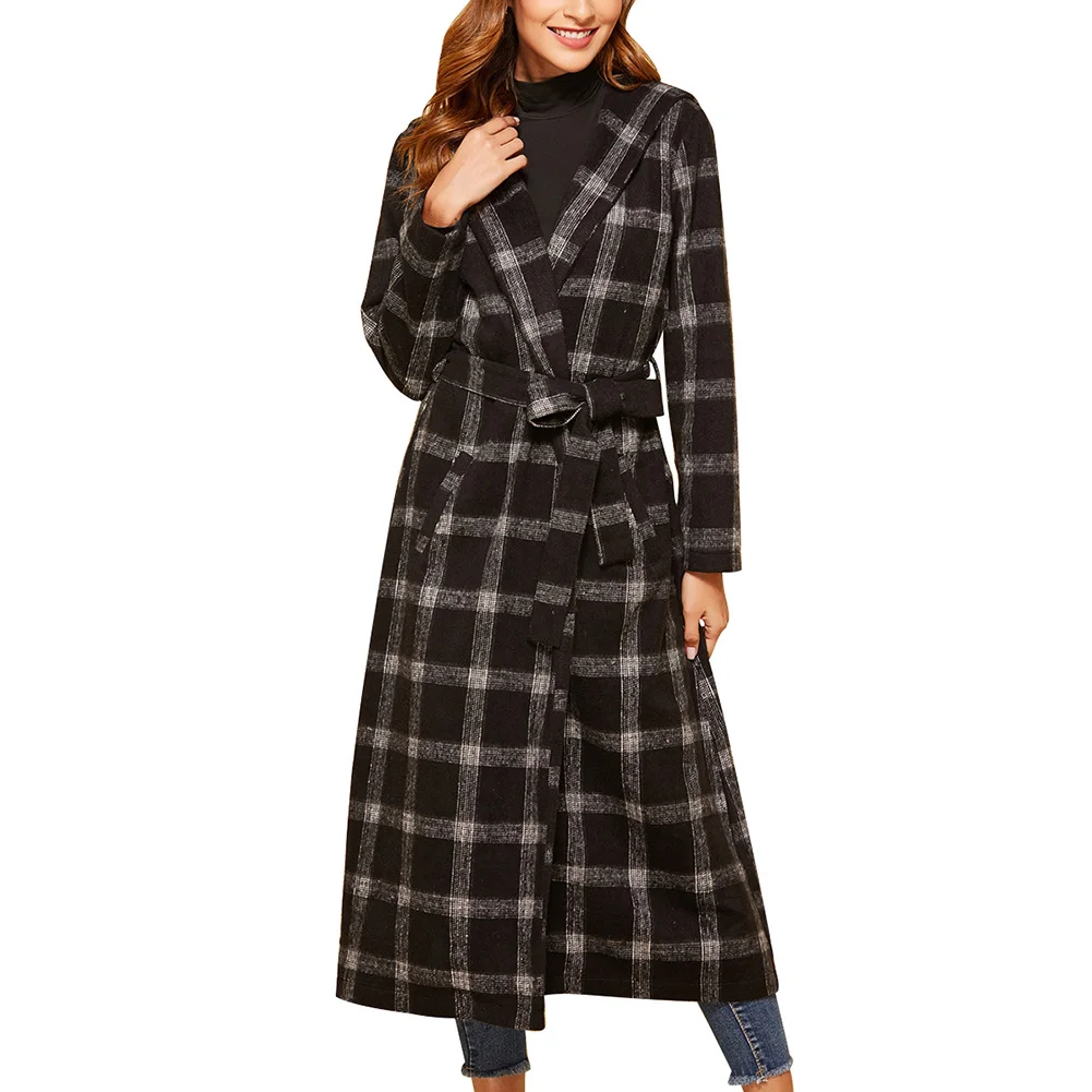 Seluxu Осень Зима Женское пальто manteau femme Полосатое Женское пальто abrigo mujer женское длинное пальто женские пальто cappotto donna
