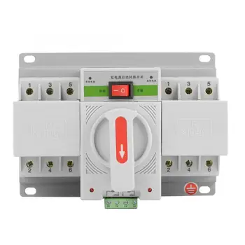 

1pc 220V 63A 3P Mini Intelligent Dual Power Automatic Transfer Switch Circuit Breaker Rotatory Switch
