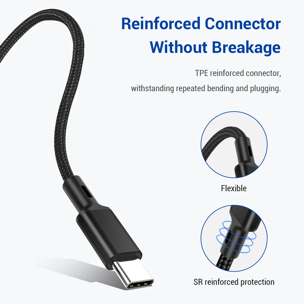 TOPK 3 в 1, USB кабель для iPhone, samsung, Xiaomi, Micro usb type-C, кабель для зарядки телефона, провод для зарядного устройства, кабель для мобильного телефона