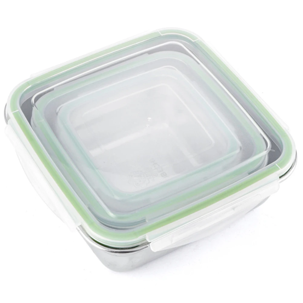 Hot 1/3Pcs 400/750/1200ml Food Storage Container Square Lunch Box Leakproof Bento