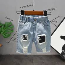 Zhao Overflow детская одежда футболка с короткими рукавами для мальчиков из Южной Кореи тонкая футболка с короткими рукавами R8872 с джинсовыми шортами M1006