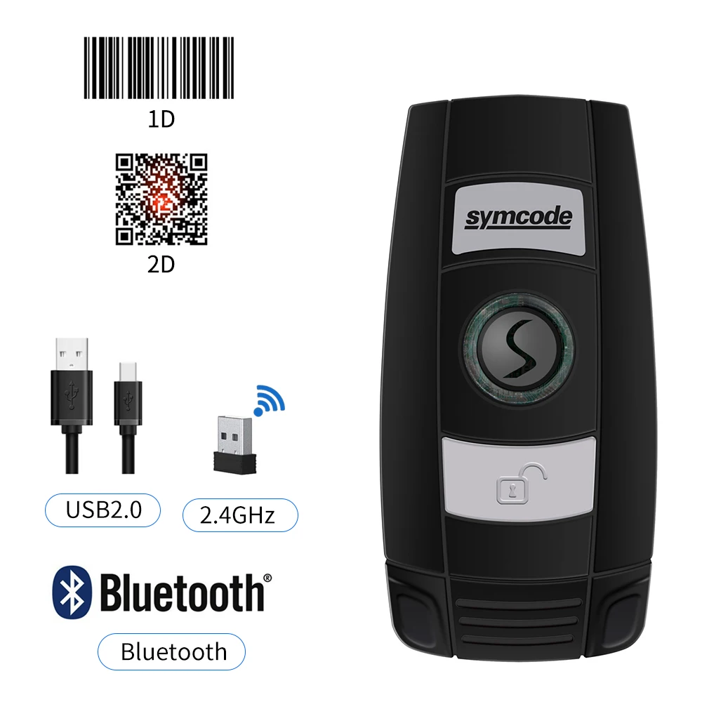 Беспроводной Bluetooth сканер штрих-кода CCD/2D беспроводной считыватель QR 16 м места для