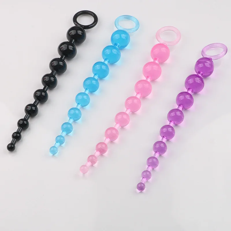 Jelly Anal Beads Orgasm Vagina Plug Play Pull Ring Ball Stimulator Butt | Красота и здоровье