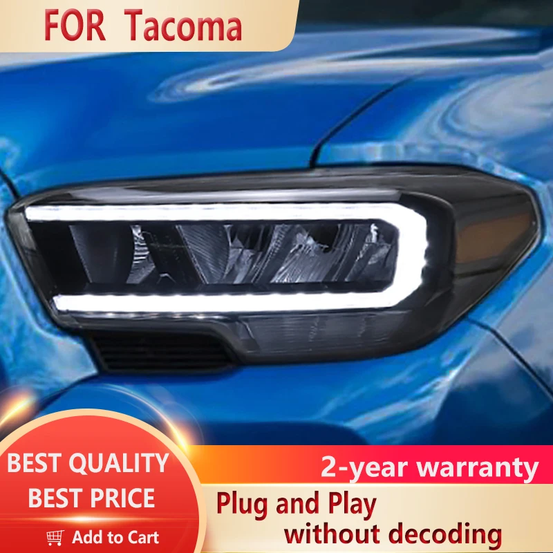 

Для Toyota Tacoma фары 2013-2020 светодиодные фары DRL динамический сигнал фары автомобильные аксессуары