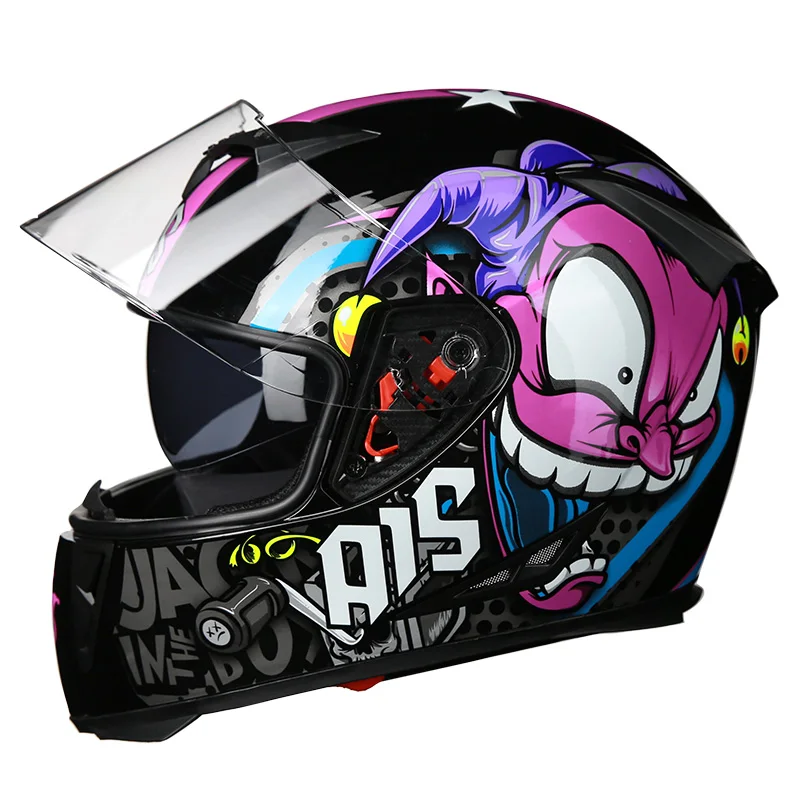 

AIS Motorcycle Helmet Moto Helmet Motorbike Crash Helmet Motocross Biker Double Lens Scooter Riding Full Face Helmets Casco#