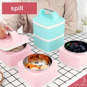 

1/2/3-layer Portable Healthy Material Lunch Box Stainless Steel Lunch Box Microwave Dinnerware Food Storage Container Foodbox