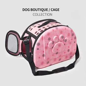 

Cat Pattern Blue Dog Carrier Bag Portable Cats Handbag Foldable Travel Bag Puppy Carrying Shoulder Pet Bags