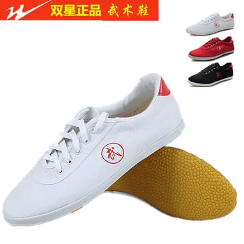 

kids&Adult Autumn&winter head-layer cowhide wushu kung fu tai chi sneaker martial arts shoes sports shoes black/red/white