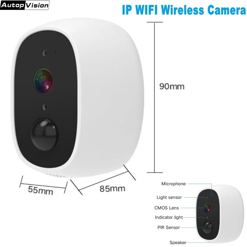 Ip камера безопасности WiFi беспроводная 1080P перезаряжаемая батарея инфракрасная