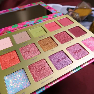 Тени для век pallete 15 цветов Теплая Милая Красивая пигментная кисть и зеркальная