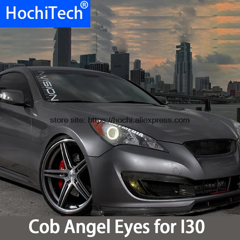 Для Hyundai Genesis Coupe 2010 2011 2012 2013 2014 COB Светодиодный дневной светильник Белый Halo Cob Led Angel