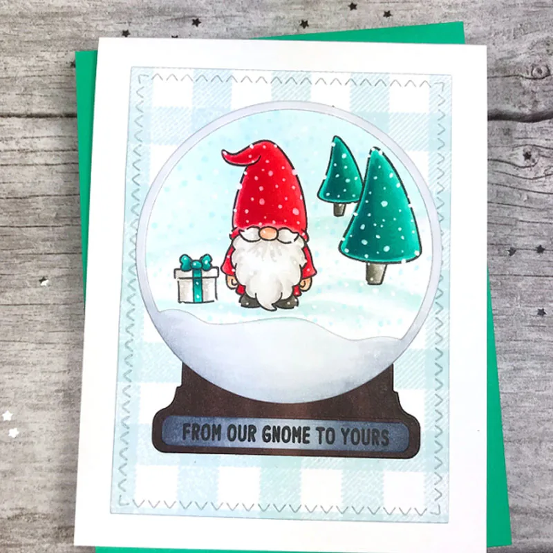 Holiday Gnomes Clear Stamps Coordinating Dies For DIY Scrapbooking Craft Cards