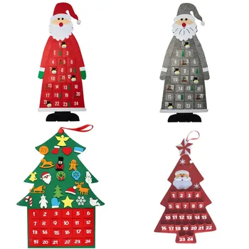 

Christmas Advent Calendar 2020 Wall Hanging Santa Felt Advent Calendar With Pockets Xmas Countdown Calendar Decorations