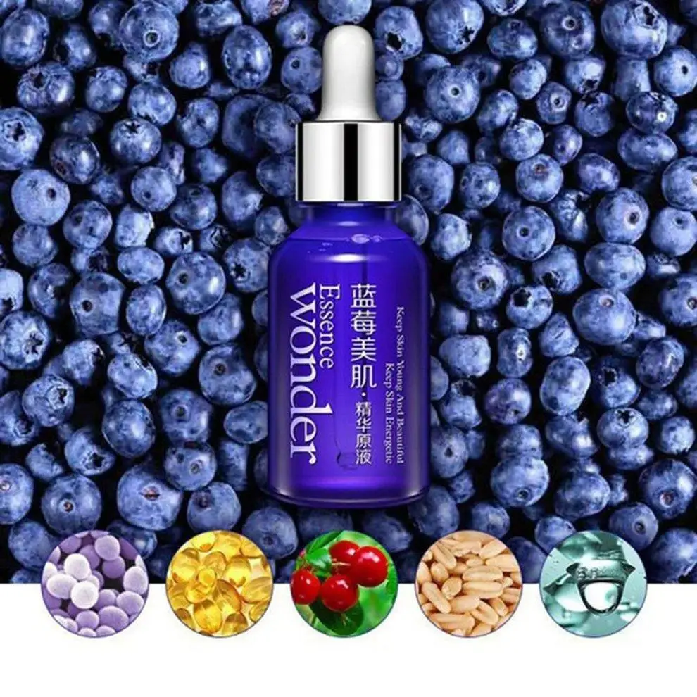 Blueberry Wonder Essence Anti-aging Skin Care Effect Plant Extract Anti Wrinkle Facial Serum Sodium Hyaluronate Whitening Serum