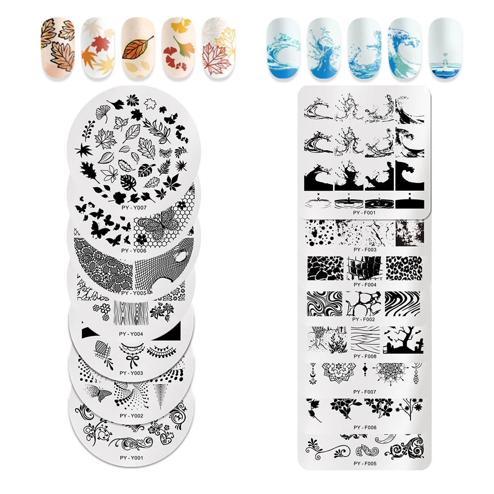 

PICT YOU 1Pc Nail Stamping Plates Tropical Flower Collection Nail Art Stamp Templates DIY Nail Plate Stencil Accessories Tools