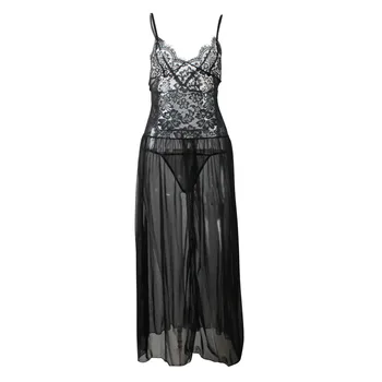 

White Black Sheer Lingerie Babydoll Sexy Costumes for Women Summer Baby Doll Mesh Dress Sleep See Through Sleepwear Nightdress