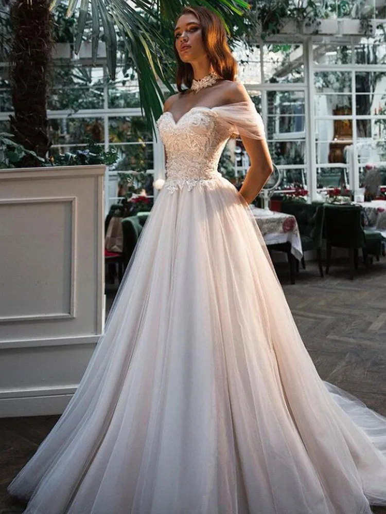 Fitted Translucent Corset with a Straight Neckline, Lace-up Back Wedding Dress Satin Vestido De Novia Court Train Bow Bridal Gown Skirt Dress main image 0