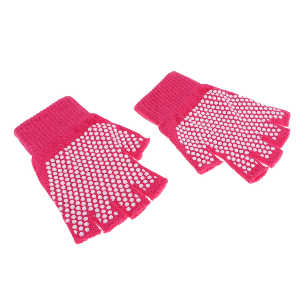 1 Pair Breathable Yoga Gloves Half Finger Workout Glove Grip Sticky for Pilates Gym Working Out