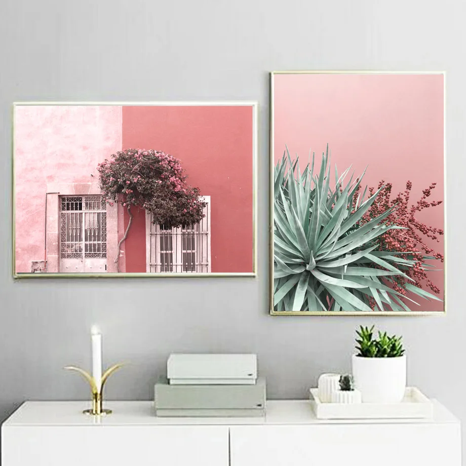 Landscape-Beach-Agave-Flower-House-Tree-Nordic-Posters-And-Prints-Wall-Art-Canvas-Painting-Wall-Pictures (1)