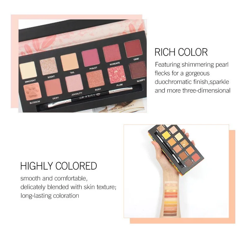 Animal Eyeshadow Pallete Glitter Sequins Matte Eye Make-up Pallet Make Up Shadow Palette Professional Eyeshadows Pigment
