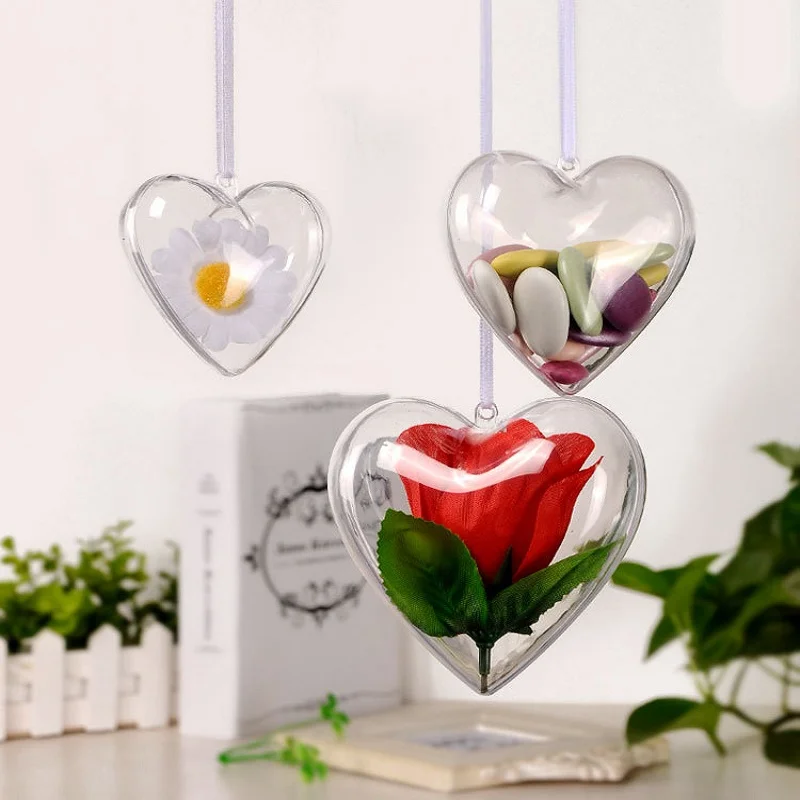 Clear Hollow Decoration Ball Plastic Christmas Tree Round Candy Show Box Eternal Flower Ornaments Wedding Crafts | Дом и сад