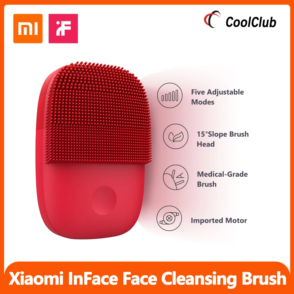 Xiaomi Inface Очищающая щетка для лица мини ультразвуковая силиконовая шайба Ультра